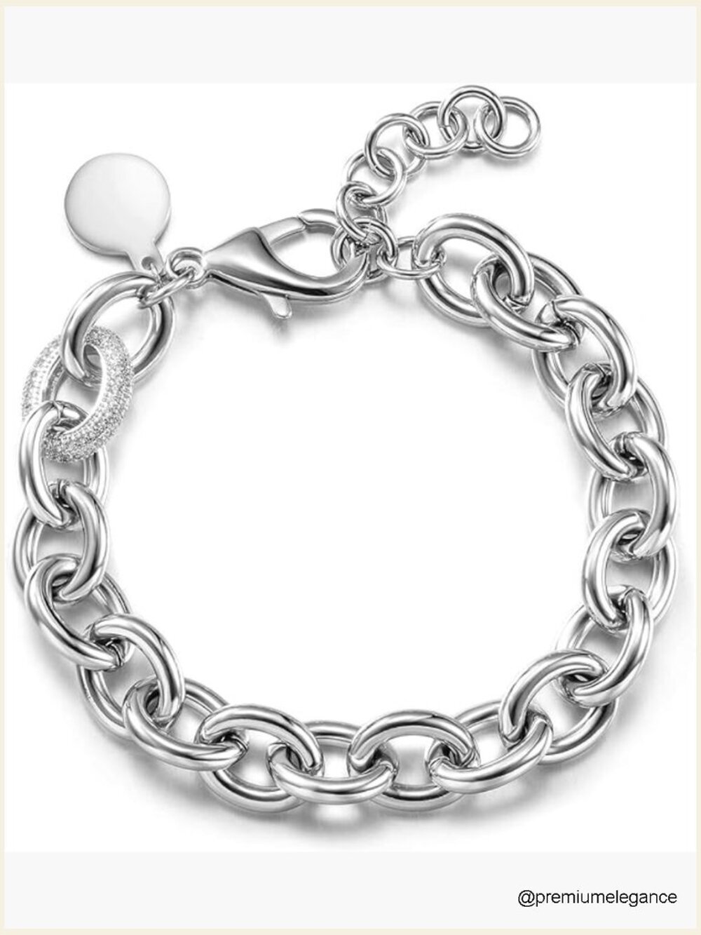 Dainty Silver Beaded Stackable Bracelet, Trendy Charm Link Chain Bracelet for